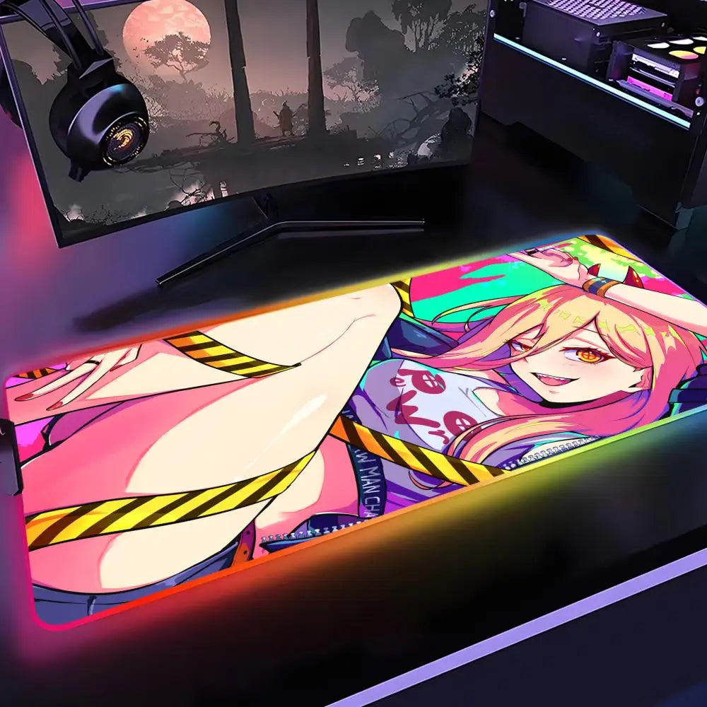 Tapis de souris Chainsaw Man Rétro-éclairage - Desk&Co – Accessoires de bureau & tapis de souris premium