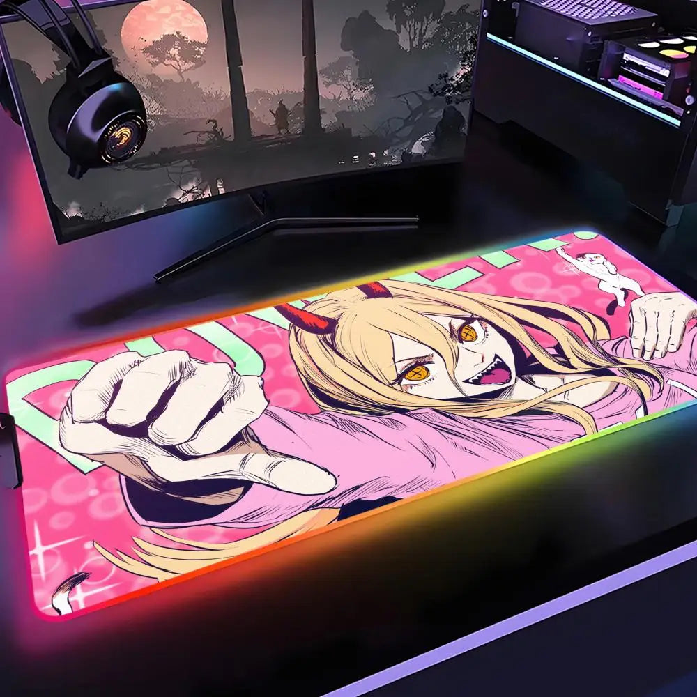 Tapis de souris Chainsaw Man Rétro-éclairage - Desk&Co – Accessoires de bureau & tapis de souris premium