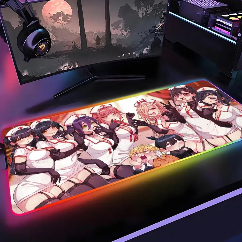 Tapis de souris Chainsaw Man Rétro-éclairage - Desk&Co – Accessoires de bureau & tapis de souris premium