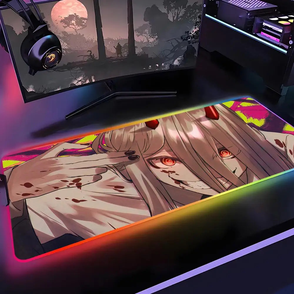 Tapis de souris Chainsaw Man Rétro-éclairage - Desk&Co – Accessoires de bureau & tapis de souris premium