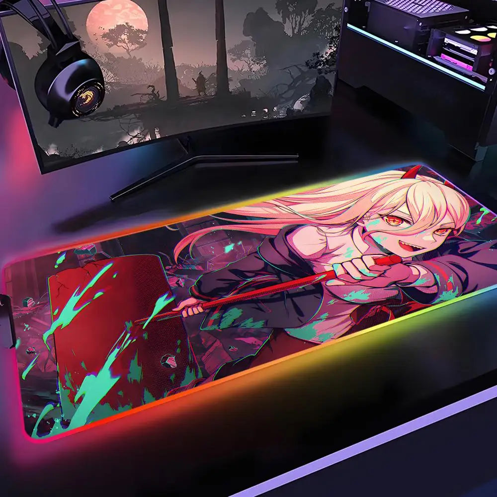 Tapis de souris Chainsaw Man Rétro-éclairage - Desk&Co – Accessoires de bureau & tapis de souris premium