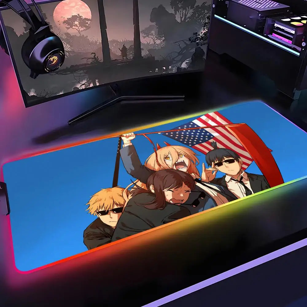 Tapis de souris Chainsaw Man Rétro-éclairage - Desk&Co – Accessoires de bureau & tapis de souris premium
