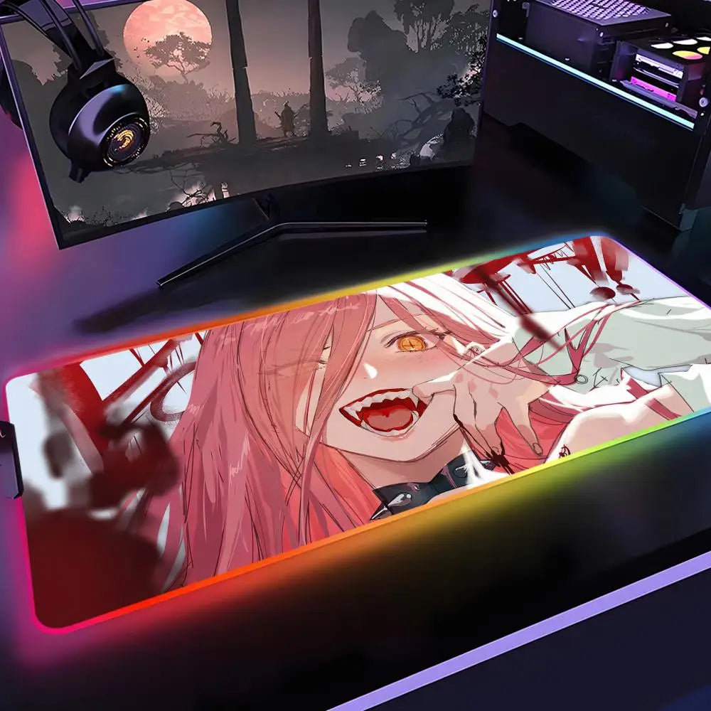 Tapis de souris Chainsaw Man Rétro-éclairage - Desk&Co – Accessoires de bureau & tapis de souris premium