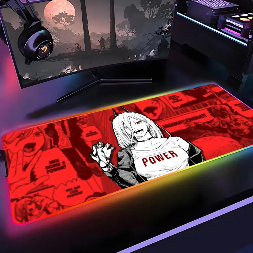 Tapis de souris Chainsaw Man Rétro-éclairage - Desk&Co – Accessoires de bureau & tapis de souris premium